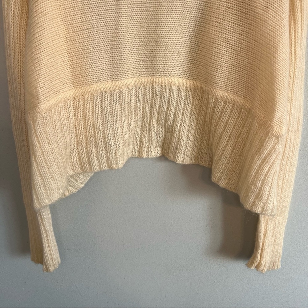 Free People Womens Mohair Blend Open Cardigan Cropped Cream Sz S Cottagecore - Picture 12 of 13
